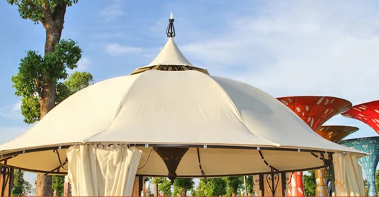 Outdoor Luxury Round Gazebo with Bench Mosquito Net Arabic Tent 400cm