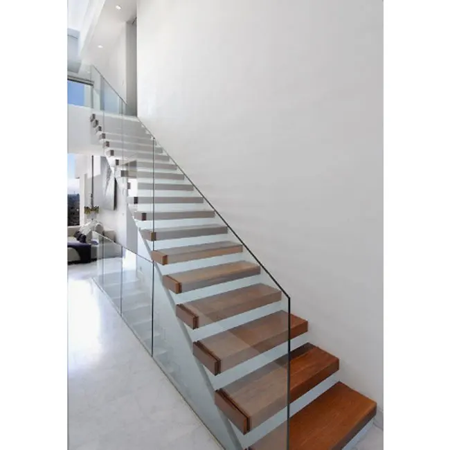 Villa house floating stair kits and accessories wooden stair floating stair