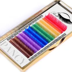 OEM Volume Private Label Korea False Colorful Eyelash Blue Packaging Box Rainbow Manufacturer volume eyelash tweezers