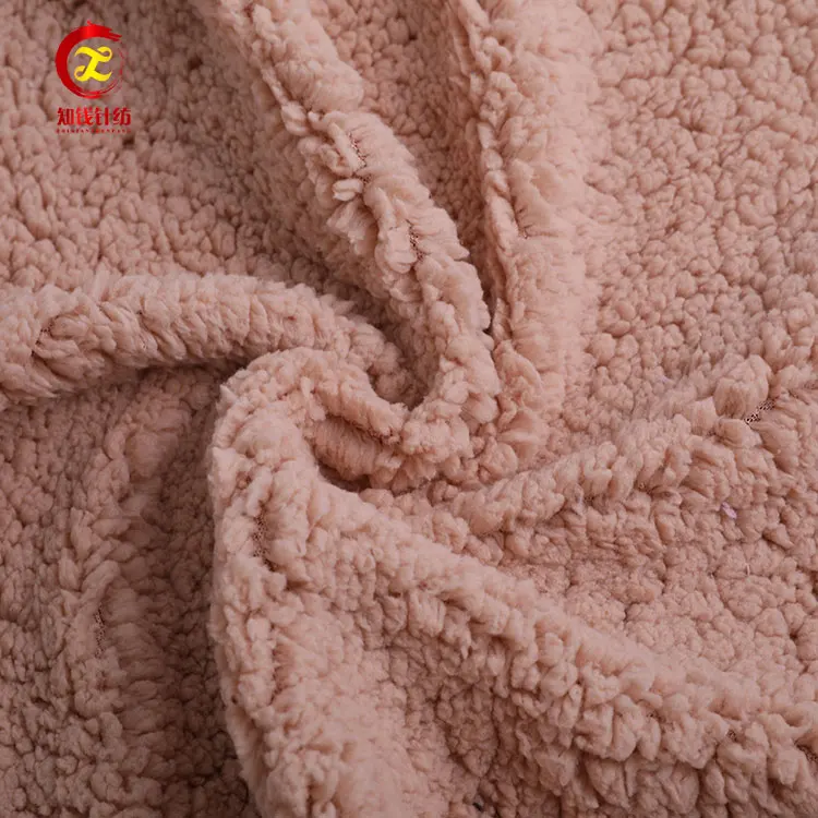 Polyester cheap soft sherpa fleece blanket fabric sale by yard