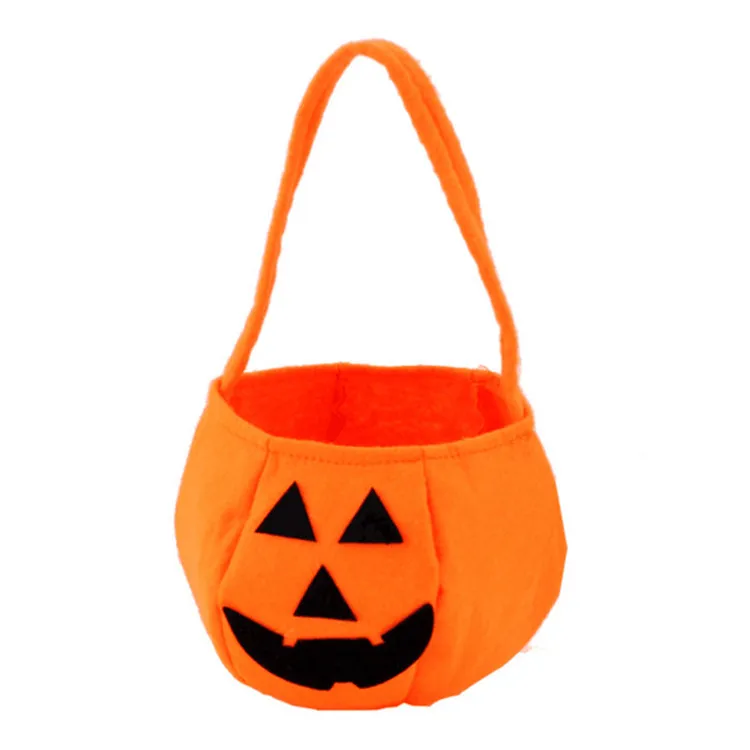 
cute non woven fabric pumpkin tote bag halloween candy bag 