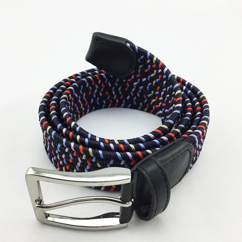 Colorful Men Elastic Stretch Belt Braided Elastic Stretch Belt
