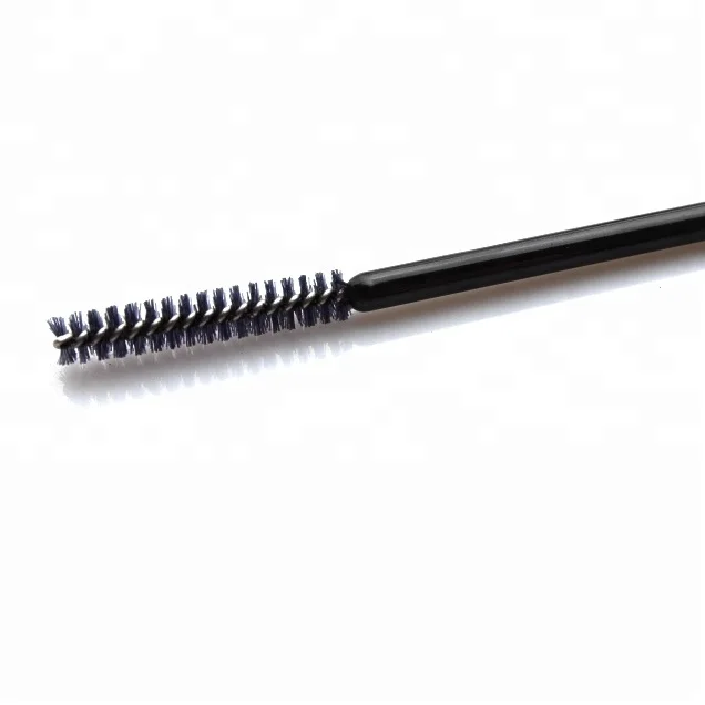 
50pcs/bag black plastic handle straight shape disposable mascara brush for eyelash 