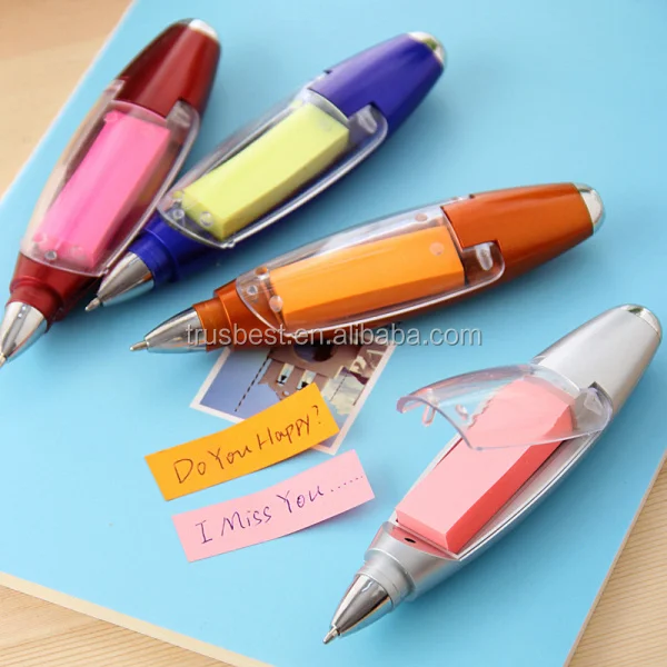 4 in 1 multifunction lanyard pen with memo pad and led light