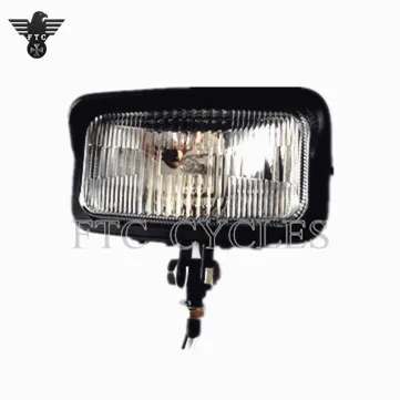 39-2-1-06 Dixie 12v 45W Motorcycle Chrome Headlight Assembly 7" Rectangle Lamp