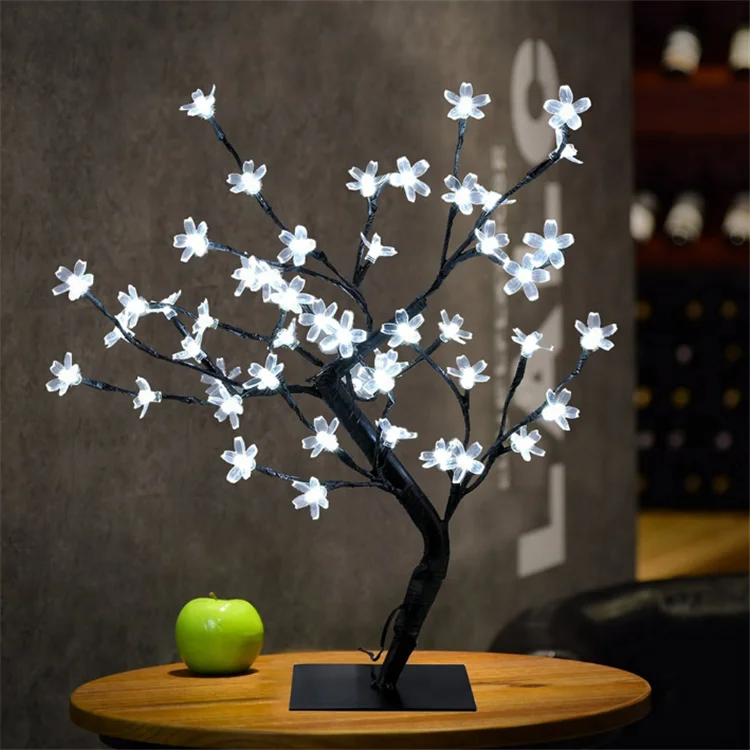 Artificial Indoor 45CM 48Led Cherry Blossom Tree Christmas Lights Table Lamp Night Light