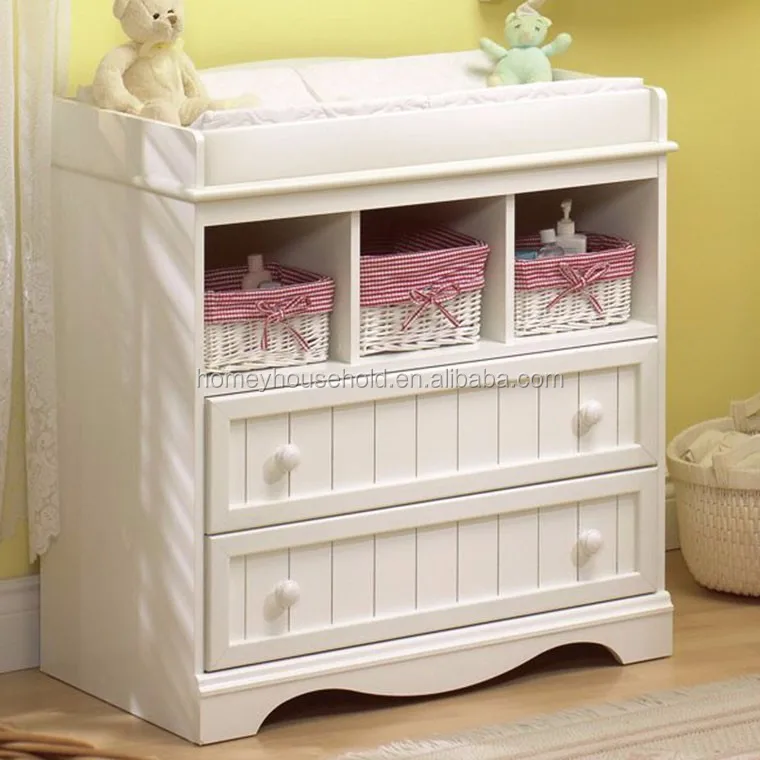 
Popular baby changing table with storage cabinet and drawers 