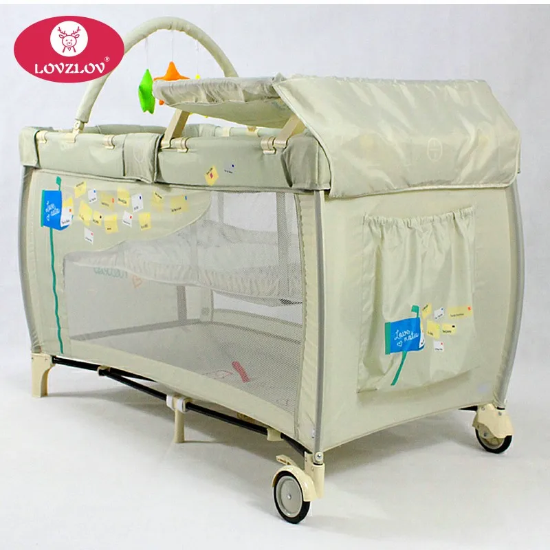 
Moveable and foldable infant playpen crib folding baby playpen with mosquito net 