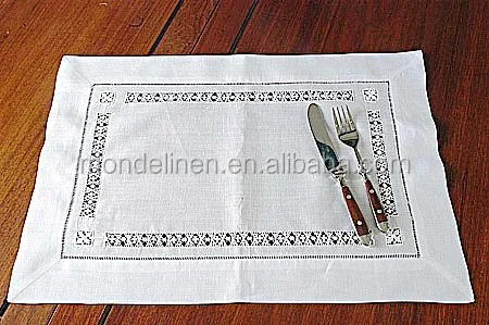 
hemstitch linen table mat placemat 