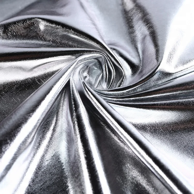 Custom FDY silver foil design cotton muslin fabric textile