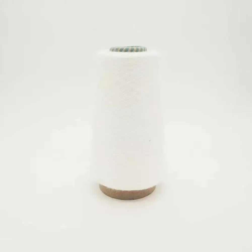 
28S/2 Raw white viscose polyester nylon blended yarn rabbit fur like core spun yarn 