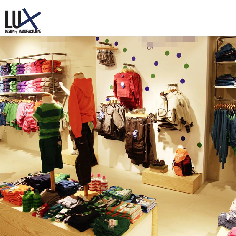 Хорошая цена пользовательский современный розничный демонстрационный стеллаж для одежды для детей для магазинов