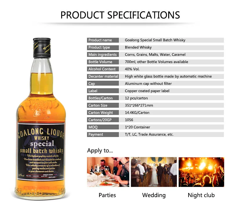 Sell blended grain/wheat whisky for whisky lounges,international brand of whisky with Private label services