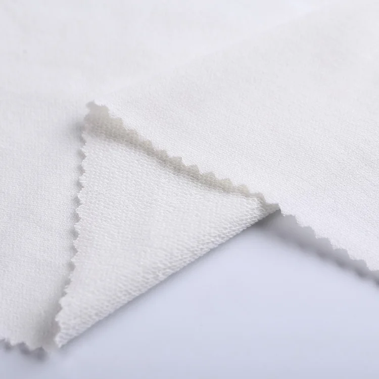 Shaoxing textile white rotor spinning french waterproof terry towelling fabric