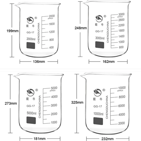 
Transparent Calibration Glass Beaker for High Quality Heat Resistant Laboratory 