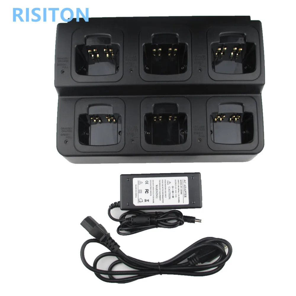 Risiton шесть мульти-блок зарядное устройство для GP-338/GP380 6-Slot зарядное устройство 6 блок зарядное устройство для motorola 2way радио