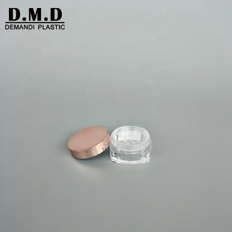 1gr 3g 5ml 10gram 10ml 20g 20ml square empty rose gold pink mineral powder jar with sifter
