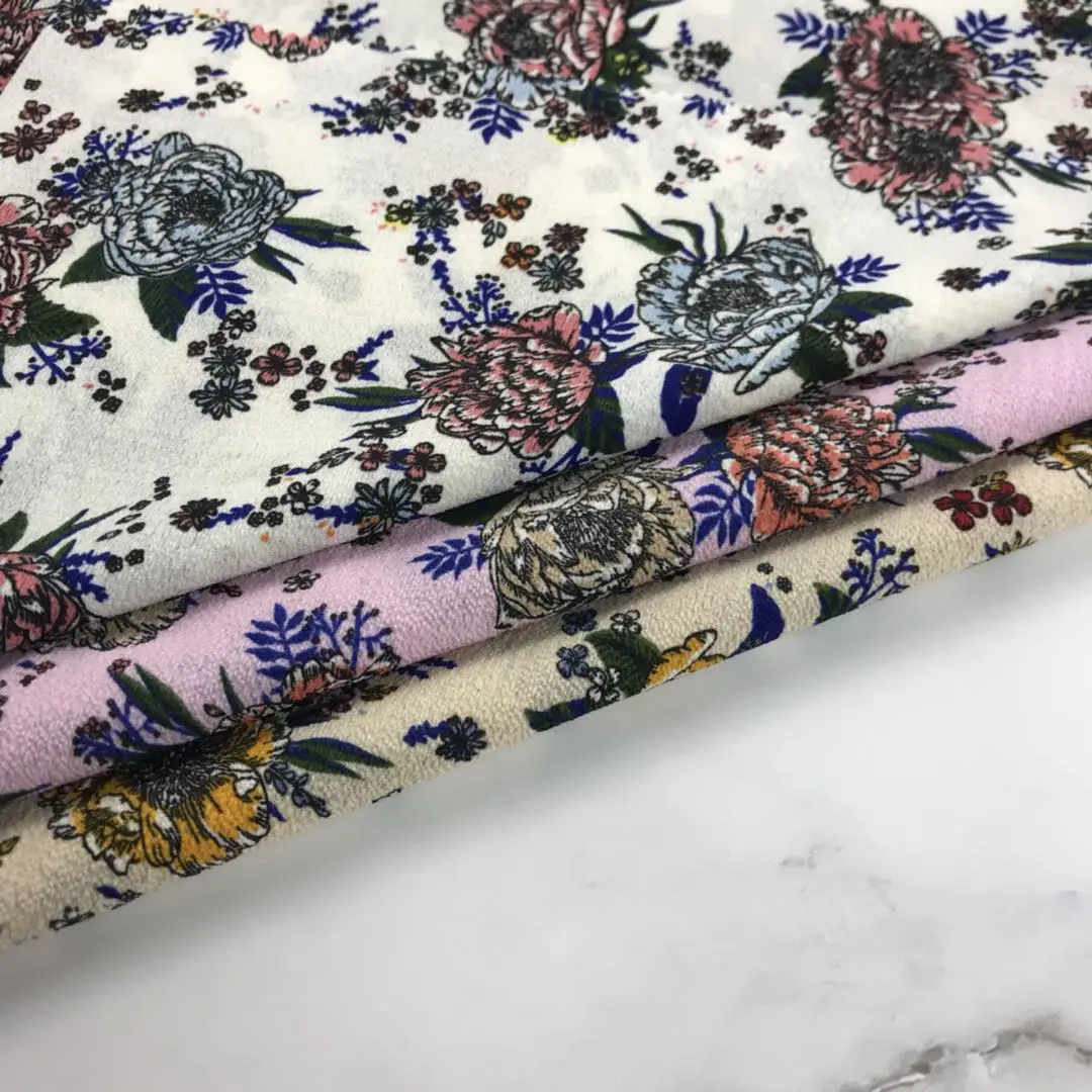 CHINESE STYLE FLOWER PATTERN AND TERYLENE SPANDEX WOVEN FABRIC