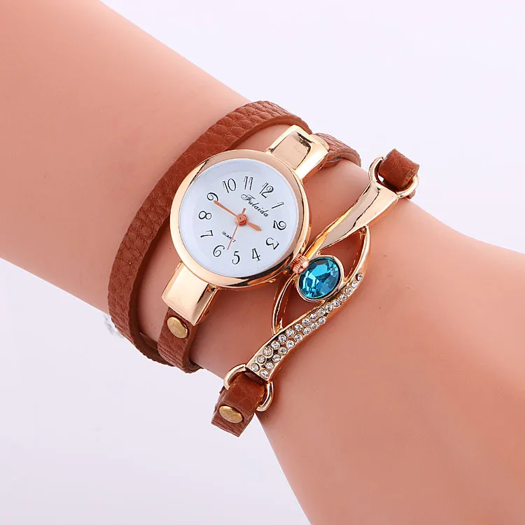 Gem-encrusted Bracelet Watch European And American Top Selling Ladies Watch Time Zone Quartz Watch