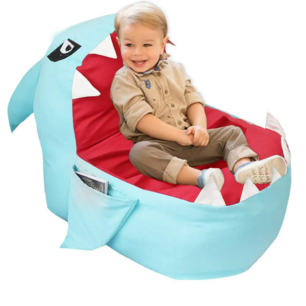 Индивидуальный мягкий холщовый мягкий плюшевый органайзер для игрушек, хранение животных, стул с мешочком в виде акулы