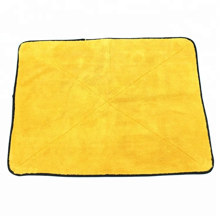 Hot sale 75x56cm extra large microfiber drying towel both side soft plush car wash microfiber towel