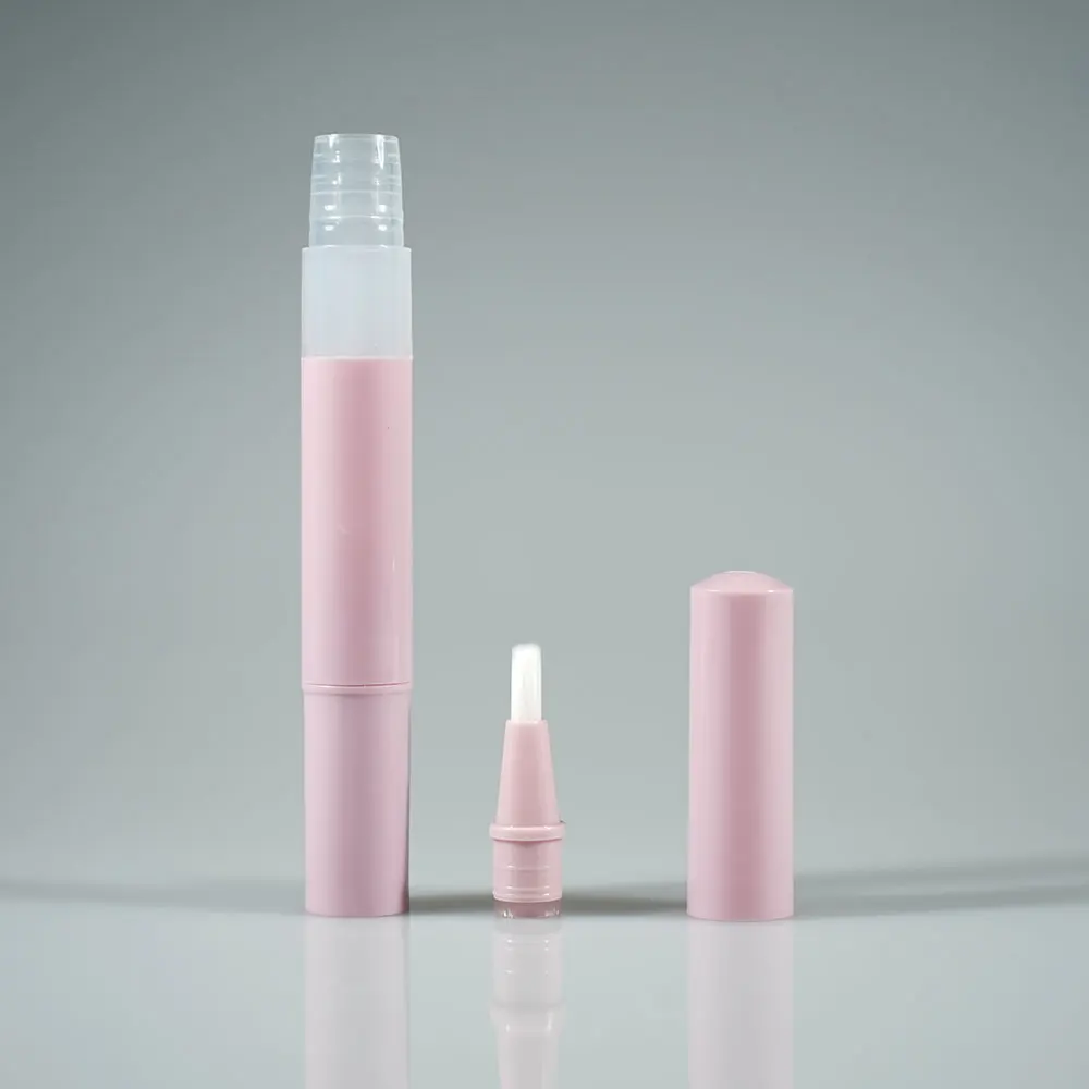 
Wholesale pink plastic nail oil pen / twist pen with brush for lip gloss, whitening pen, eyelash, liquid 2.5ml 