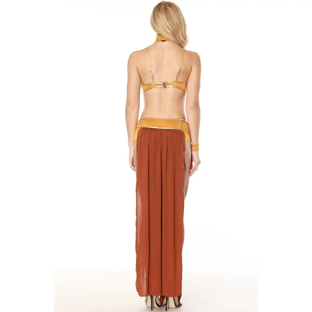 New Sexy Halloween Costume Adults Cosplay Egyptian Golden Cleopatra Costume