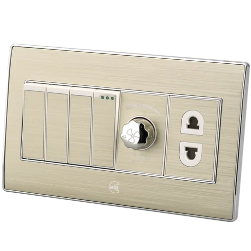 One gang dimmer 4 gang switch 2 pin socket