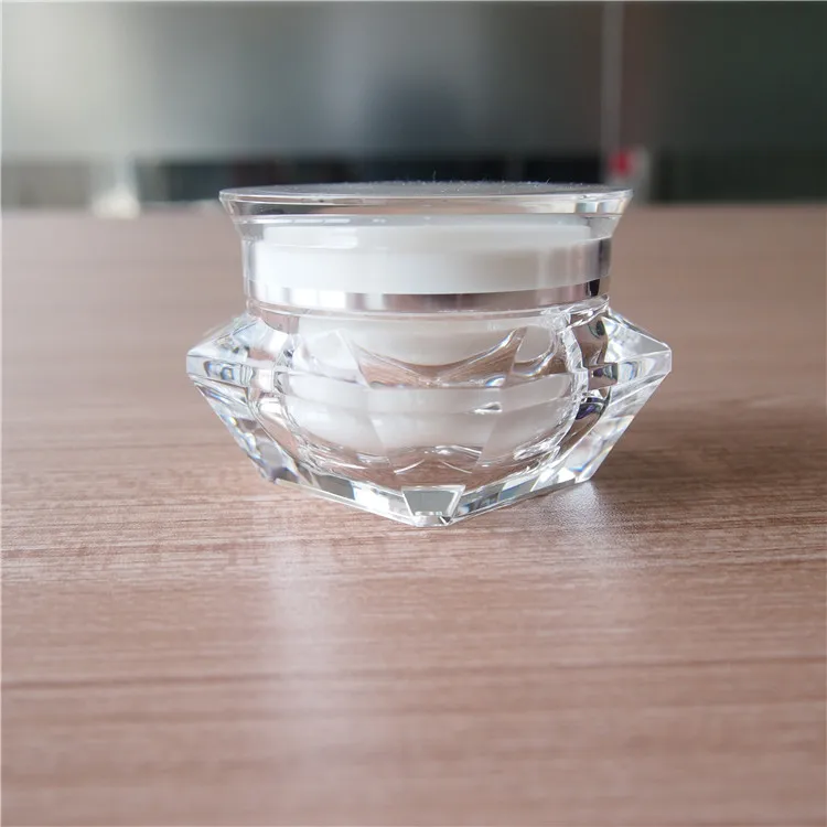
Shangyu yucai diamond cosmetic jar 15 30 50 ml diamond shaped glass jar 
