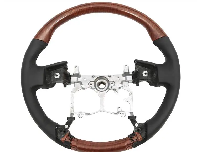 Aluminum Alloy Steering Wheel With Wooden For Toyota Land Cruiser PradoLC150 Accessories 2010-2017