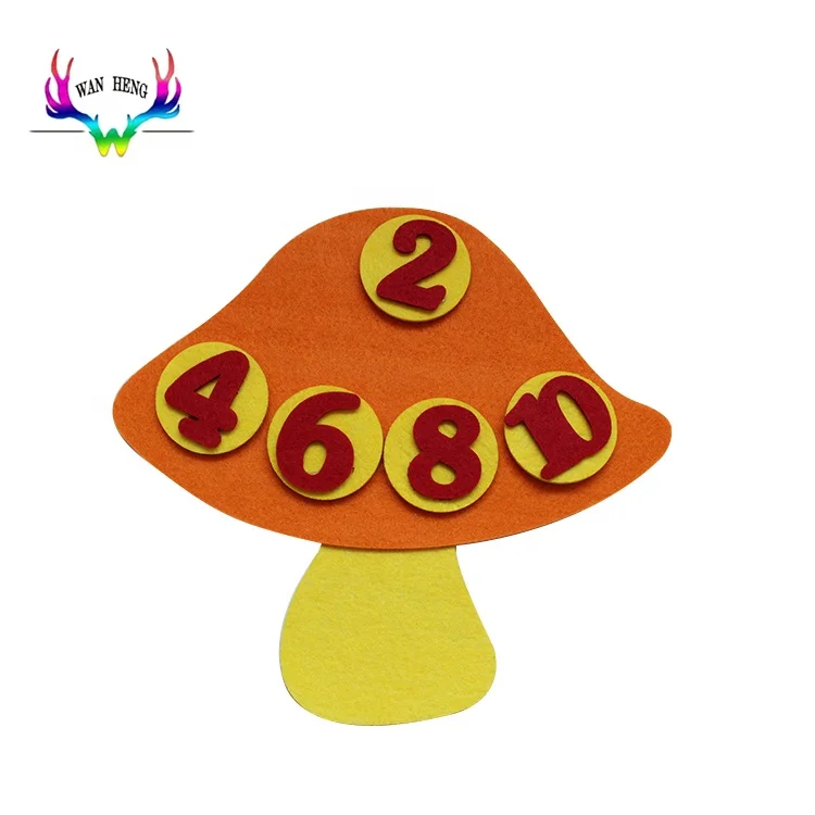 WH felt diy items for kids - Mushrooms and numbers