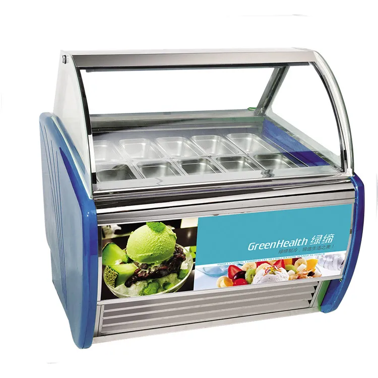 Ice CREAM GELATO DIPPING Cabinet Freezer Display Case CE Stainless Steel 18 ST Table Supermarche Pour Glace Et Fruit De Mer 17