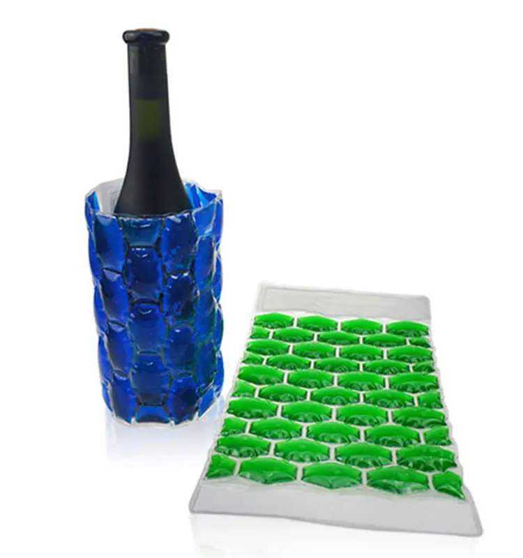 Reusable PVC Ice Sleeve Packs Wine Cooler Bag Chiller Gift Bags Bottle