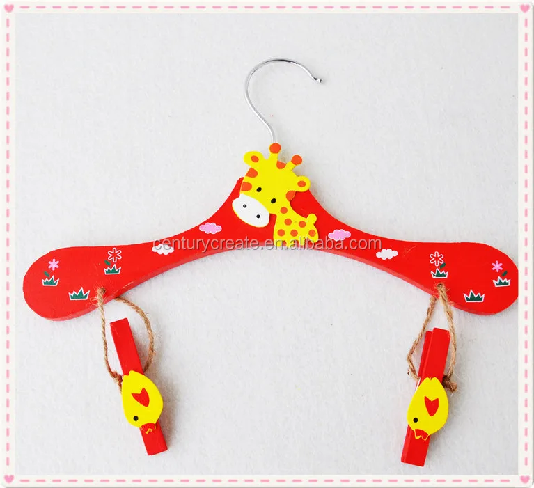 cartoon wood clothes hanger stand Laundry wooden clothespin