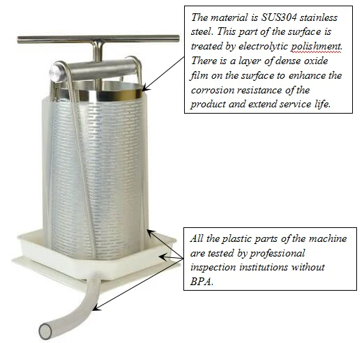 Небольшой ручной экстрактор меда объемом 4,7 л, персональная пресс-машина для сыра из нержавеющей стали