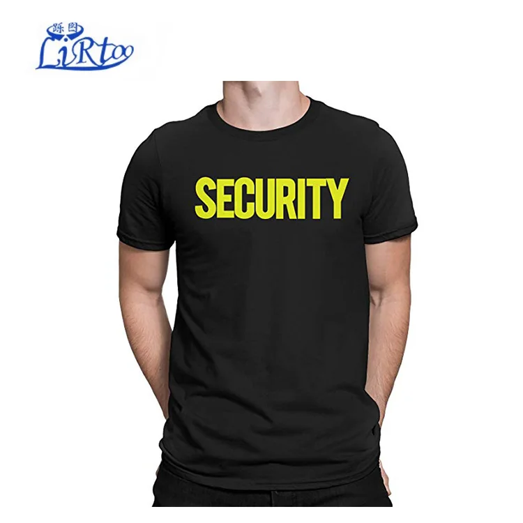 Security T-Shirt Front Back Print Mens Tee Staff Event Uniform Bouncer Screen Printed