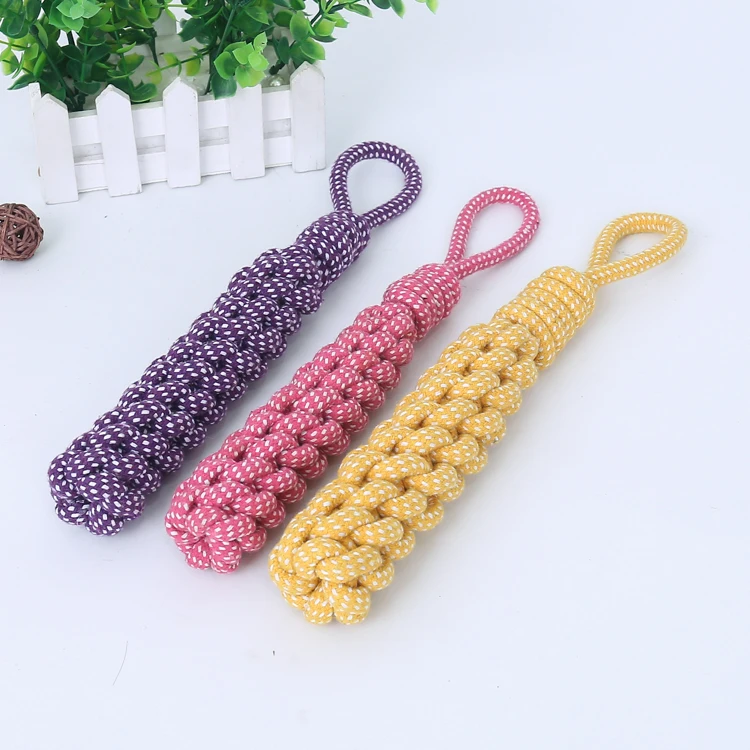 Durable braided cotton corn stick dog teeth chew molar pet rope toy