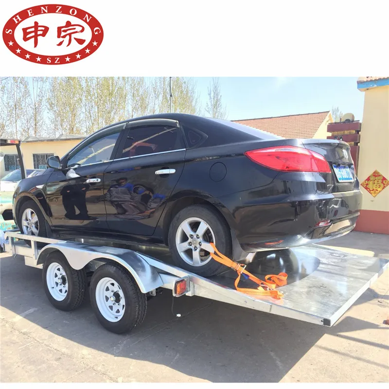 galvanized tandem car transport utility car trailer