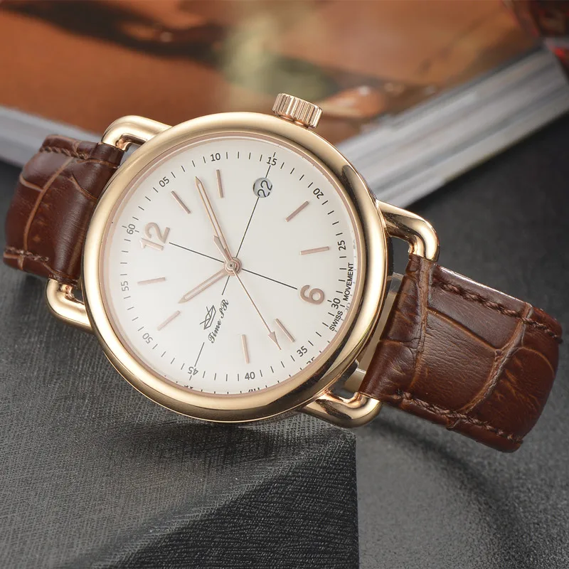 Custom flat dial rose gold watch men 2018 oem