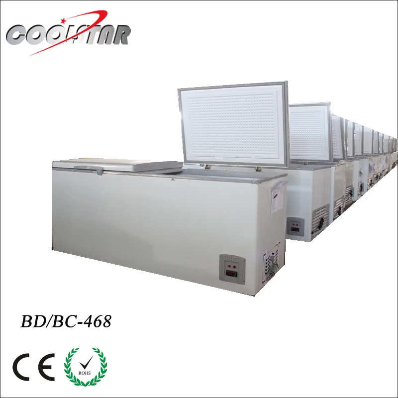 Морозильная камера для мороженого с двумя открытыми складными дверцами для супермаркета