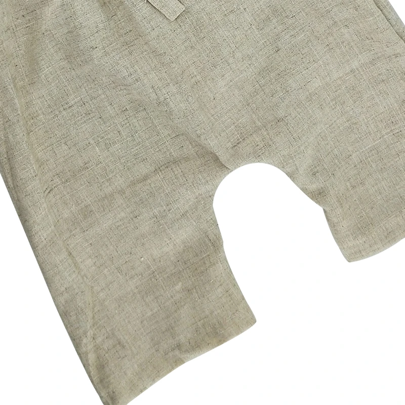New Born Baby Clothes Linen Long Toddler Boys Pants New Spring  Plain Suspender For Kids