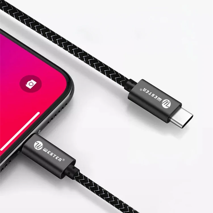 
Mobile Phone Use Micro USB Type C 8Pin to USB 2.0 3FT 6FT 10FT Nylon Braided and Fast Charging Cable 