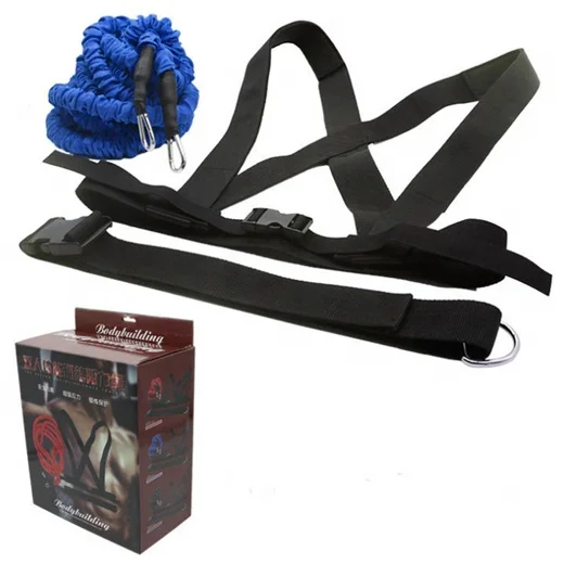 2019 New Double resistance bands training pull rope stretch battle Elastic rope with cloth cover Waist/shoulder brace