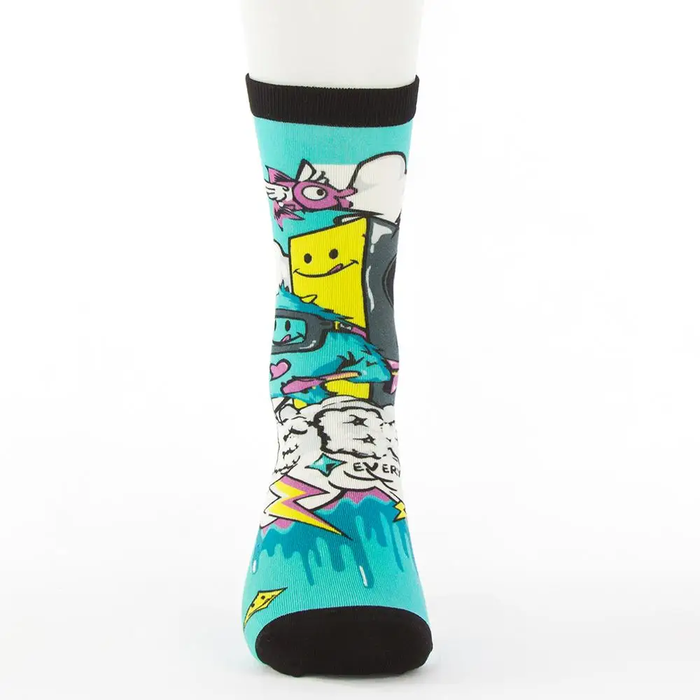 Street Cartoon Custom Socks Print Custom High Quality Fashion Men Casual Unisex Knitted Sustainable Wine Socks Designer Socks