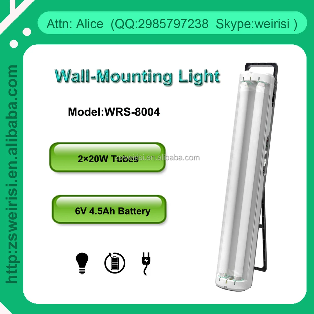 
Rechargeable Wall Mounting & Portable Indoor Emergency Lamp with 10W Tube (WRS-8025) 