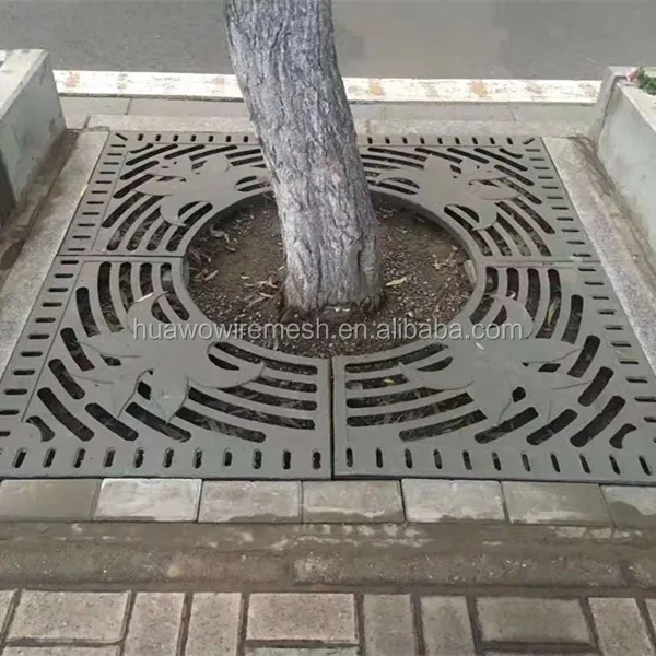 Factory Supplier Cast Iron Tree Guard Easily Assembled Tree Protection Grate With Painted Surface For Outdoor Use