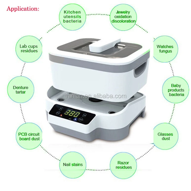 42KHz Ultrasonic Jewelry Cleaner stainless tank denture ultrasonic cleaner bath Ultrasonic Vegetable Fruit Cleaner multifunction