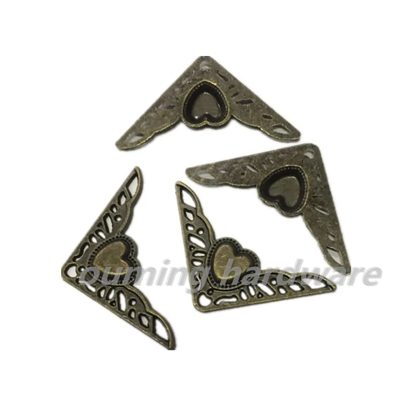 
Zinc Alloy Wooden Box Corner,Wine Box Protector,Embellishment Findings Triangle Corners Antique Bronze Hollow Pattern 