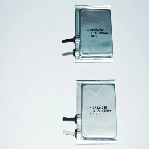 
Enbar flat prismatic CP224035 3v 550mAh thin primary lithium battery 