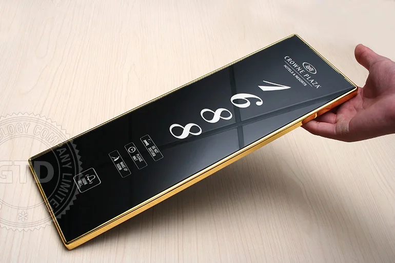 Big size luxury hotel LED touch electric doorplate, with function of DND, make up room, please wait, bell, german standards
